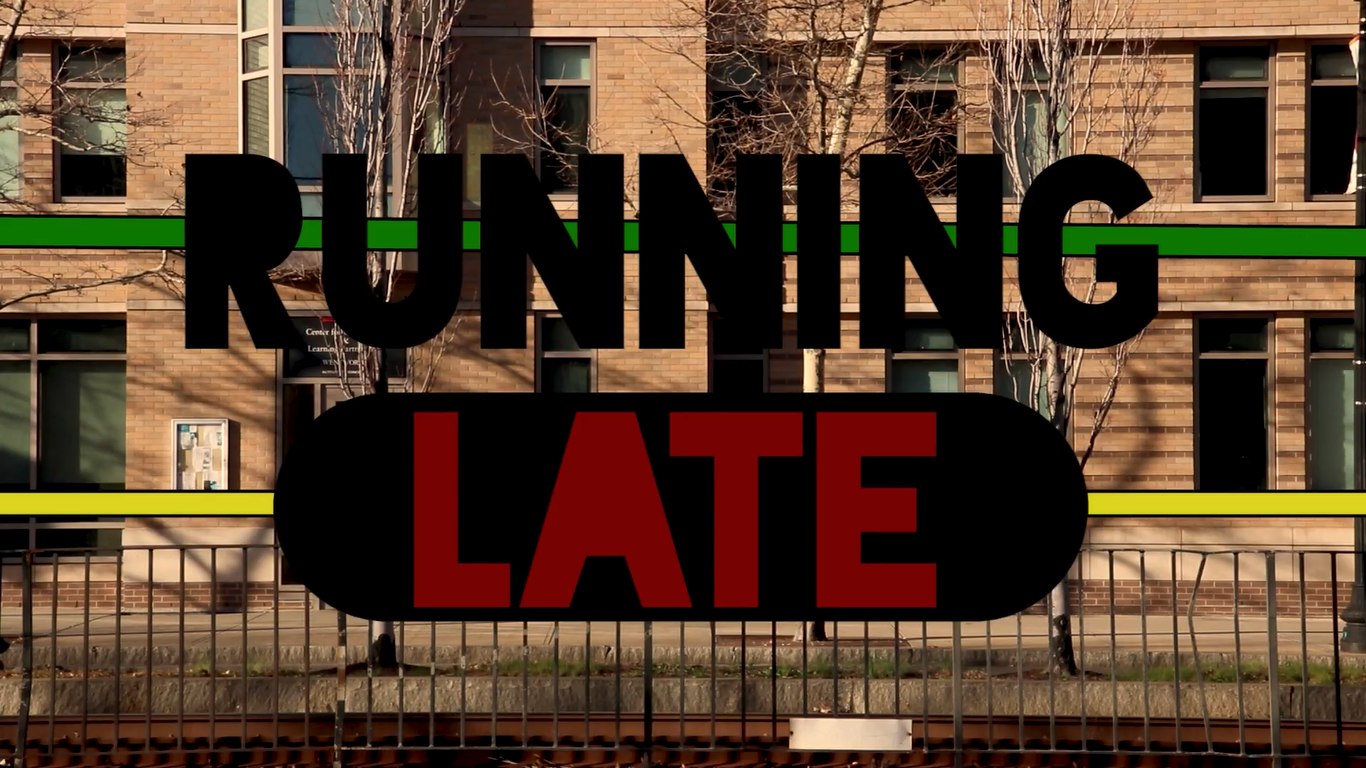 Title card from &ldquo;Running Late&rdquo;