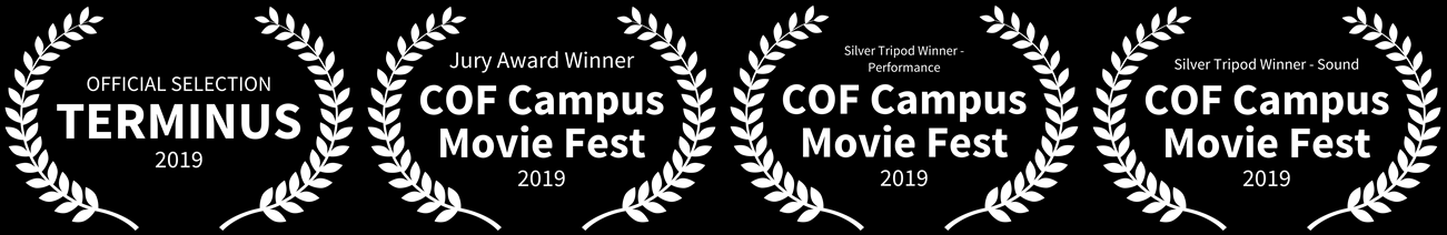 Tone Deaf: The Musical laurels: Terminus Official Selection 2019; COF Campus Movie Fest Jury Award Winner 2019; COF Campus Movie Fest Silver Tripod Winner - Performance 2019; COF Campus Movie Fest Silver Tripod Winner - Sound 2019